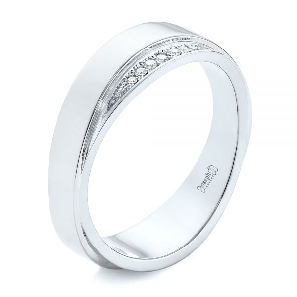 Custom Two-Tone Men's Diamond Wedding Band - Image