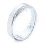 18k White Gold And Platinum 18k White Gold And Platinum Custom Two-tone Men's Diamond Wedding Band - Three-Quarter View -  104291 - Thumbnail