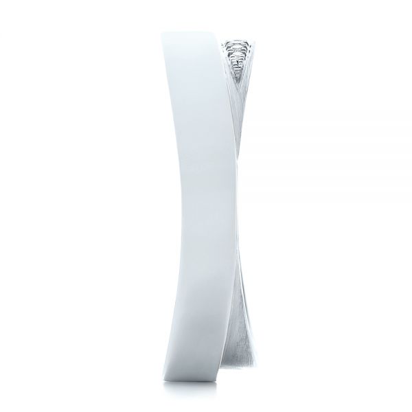 Platinum And 14K Gold Platinum And 14K Gold Custom Two-tone Men's Diamond Wedding Band - Side View - 104291