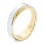 14k Yellow Gold And Platinum 14k Yellow Gold And Platinum Custom Two-tone Men's Diamond Wedding Band - Three-Quarter View -  104291 - Thumbnail