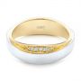 14k Yellow Gold And Platinum 14k Yellow Gold And Platinum Custom Two-tone Men's Diamond Wedding Band - Flat View -  104291 - Thumbnail