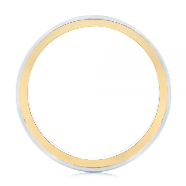 18k Yellow Gold And 18K Gold 18k Yellow Gold And 18K Gold Custom Two-tone Men's Diamond Wedding Band - Front View -  104291