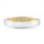 18k Yellow Gold And 14K Gold 18k Yellow Gold And 14K Gold Custom Two-tone Men's Diamond Wedding Band - Top View -  104291 - Thumbnail