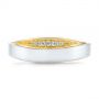 14k Yellow Gold And Platinum 14k Yellow Gold And Platinum Custom Two-tone Men's Diamond Wedding Band - Top View -  104291 - Thumbnail