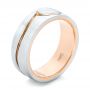  18K Gold And 14k Rose Gold 18K Gold And 14k Rose Gold Custom Two-tone Men's Wedding Band - Three-Quarter View -  102417 - Thumbnail