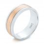  Platinum And 14k Rose Gold Platinum And 14k Rose Gold Custom Two-tone Men's Wedding Band - Three-Quarter View -  102961 - Thumbnail