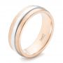 14k Rose Gold And Platinum 14k Rose Gold And Platinum Custom Two-tone Men's Wedding Band - Three-Quarter View -  102970 - Thumbnail