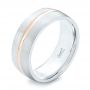  14K Gold And 18k Rose Gold 14K Gold And 18k Rose Gold Custom Two-tone Men's Wedding Band - Three-Quarter View -  103290 - Thumbnail