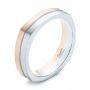 14k Rose Gold And 18K Gold 14k Rose Gold And 18K Gold Custom Two-tone Men's Wedding Band - Three-Quarter View -  103842 - Thumbnail