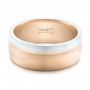 18k Rose Gold And 18K Gold 18k Rose Gold And 18K Gold Custom Two-tone Men's Wedding Band - Flat View -  101950 - Thumbnail