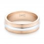 14k Rose Gold And Platinum 14k Rose Gold And Platinum Custom Two-tone Men's Wedding Band - Flat View -  102970 - Thumbnail