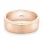 14k Rose Gold And 14K Gold 14k Rose Gold And 14K Gold Custom Two-tone Men's Wedding Band - Flat View -  102999 - Thumbnail