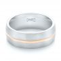  18K Gold And 14k Rose Gold 18K Gold And 14k Rose Gold Custom Two-tone Men's Wedding Band - Flat View -  103290 - Thumbnail