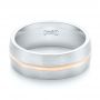  18K Gold And 14k Rose Gold 18K Gold And 14k Rose Gold Custom Two-tone Men's Wedding Band - Flat View -  103290 - Thumbnail