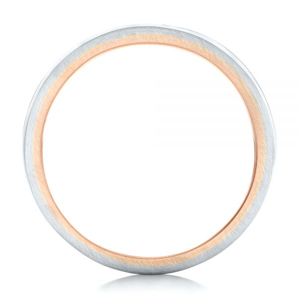  14K Gold And 18k Rose Gold 14K Gold And 18k Rose Gold Custom Two-tone Men's Wedding Band - Front View -  102417