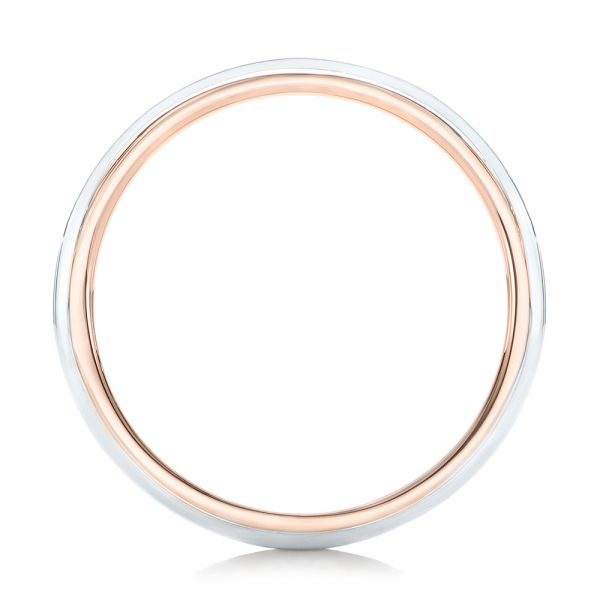 18k Rose Gold And 14K Gold 18k Rose Gold And 14K Gold Custom Two-tone Men's Wedding Band - Front View -  102467