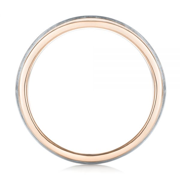 14k Rose Gold And 18K Gold 14k Rose Gold And 18K Gold Custom Two-tone Men's Wedding Band - Front View -  102970