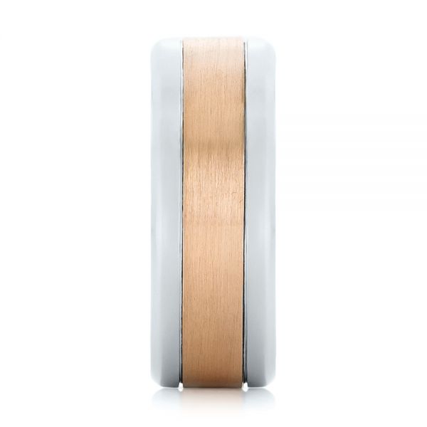 14K Gold And 14k Rose Gold Custom Two-tone Men's Wedding Band - Side View - 102961