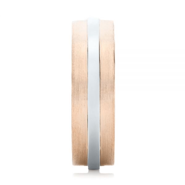 18k Rose Gold And 14K Gold 18k Rose Gold And 14K Gold Custom Two-tone Men's Wedding Band - Side View -  102970