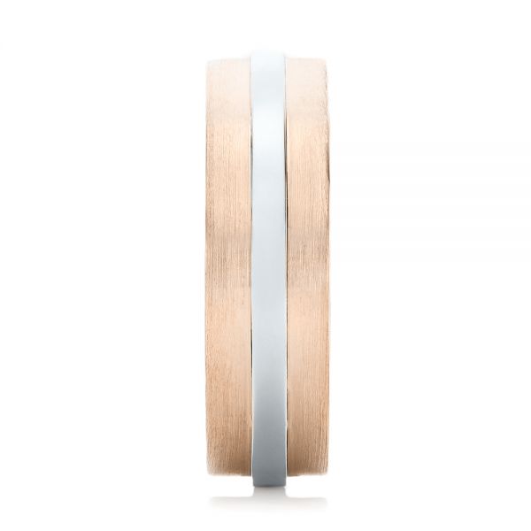 14k Rose Gold And 18K Gold 14k Rose Gold And 18K Gold Custom Two-tone Men's Wedding Band - Side View -  102970