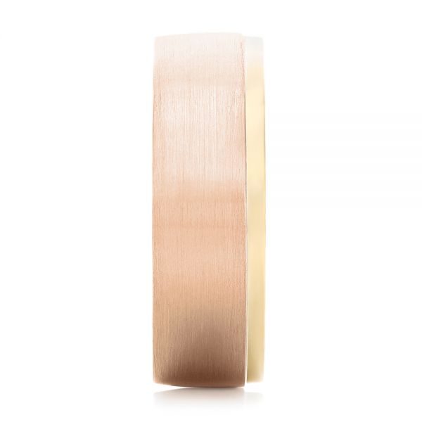 14k Rose Gold And 18K Gold 14k Rose Gold And 18K Gold Custom Two-tone Men's Wedding Band - Side View - 102999