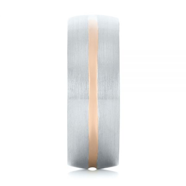 18K Gold And 14k Rose Gold 18K Gold And 14k Rose Gold Custom Two-tone Men's Wedding Band - Side View - 103290