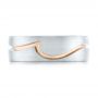  Platinum And 14k Rose Gold Custom Two-tone Men's Wedding Band - Top View -  102417 - Thumbnail