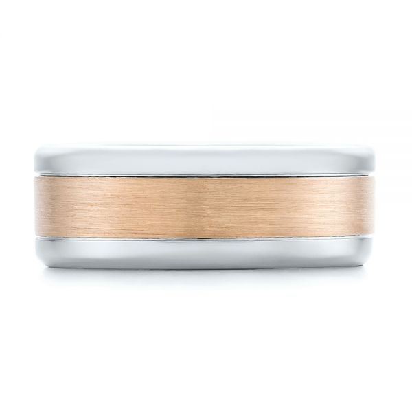 14K Gold And 14k Rose Gold Custom Two-tone Men's Wedding Band - Top View - 102961