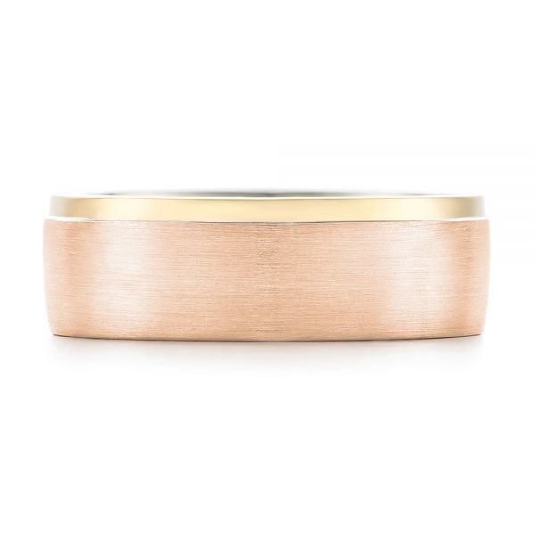 14k Rose Gold And 14K Gold 14k Rose Gold And 14K Gold Custom Two-tone Men's Wedding Band - Top View -  102999