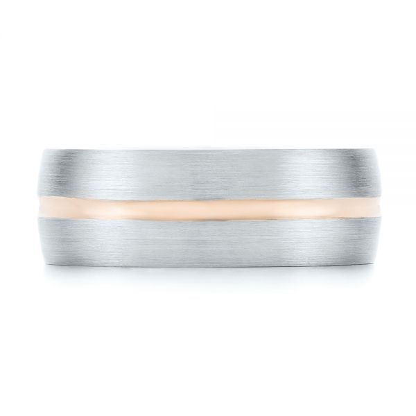  18K Gold And 14k Rose Gold 18K Gold And 14k Rose Gold Custom Two-tone Men's Wedding Band - Top View -  103290