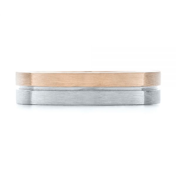 14k Rose Gold And 14K Gold 14k Rose Gold And 14K Gold Custom Two-tone Men's Wedding Band - Top View - 103842