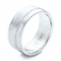 18k White Gold And Platinum 18k White Gold And Platinum Custom Two-tone Men's Wedding Band - Three-Quarter View -  101950 - Thumbnail