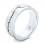  Platinum And 14k White Gold Platinum And 14k White Gold Custom Two-tone Men's Wedding Band - Three-Quarter View -  102417 - Thumbnail