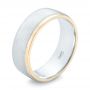  Platinum And 14K Gold Platinum And 14K Gold Custom Two-tone Men's Wedding Band - Three-Quarter View -  102999 - Thumbnail