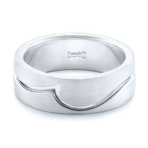 Platinum And 14k White Gold Platinum And 14k White Gold Custom Two-tone Men's Wedding Band - Flat View - 102417
