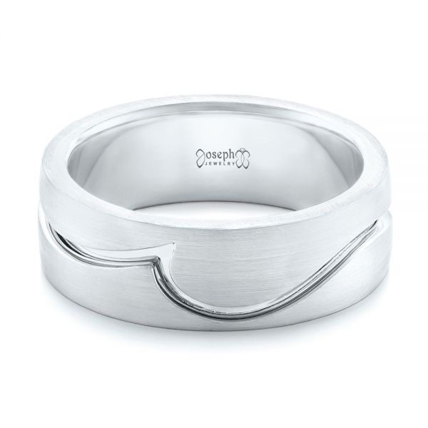  Platinum And Platinum Platinum And Platinum Custom Two-tone Men's Wedding Band - Flat View -  102417