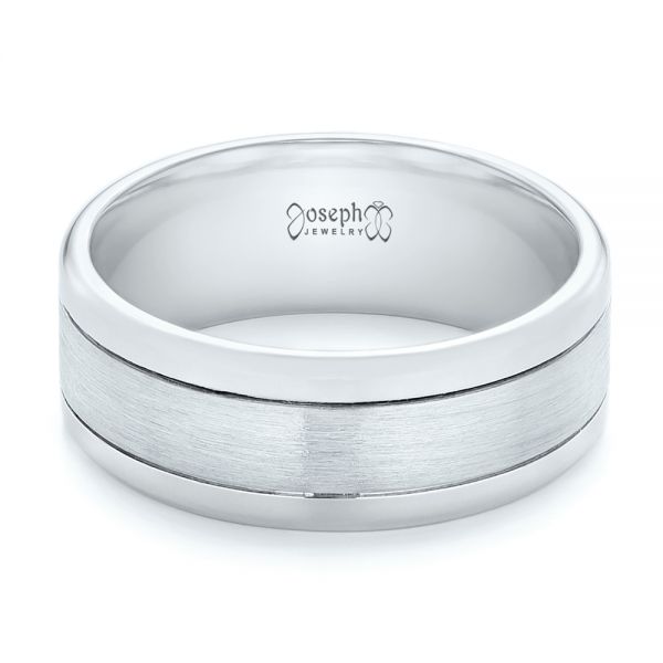 14K Gold And 14k White Gold 14K Gold And 14k White Gold Custom Two-tone Men's Wedding Band - Flat View - 102961