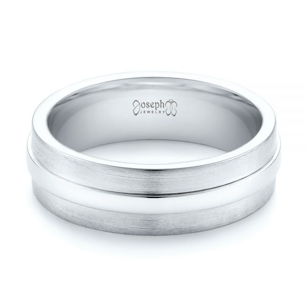 Platinum And 14K Gold Platinum And 14K Gold Custom Two-tone Men's Wedding Band - Flat View - 102970
