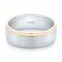  Platinum And 18K Gold Custom Two-tone Men's Wedding Band - Flat View -  102999 - Thumbnail