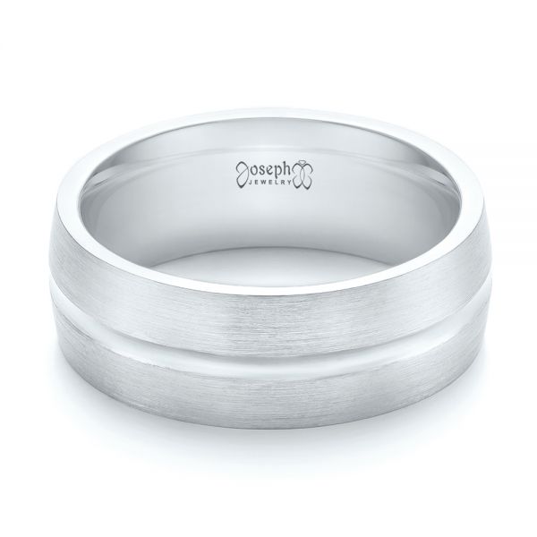  Platinum And Platinum Platinum And Platinum Custom Two-tone Men's Wedding Band - Flat View -  103290