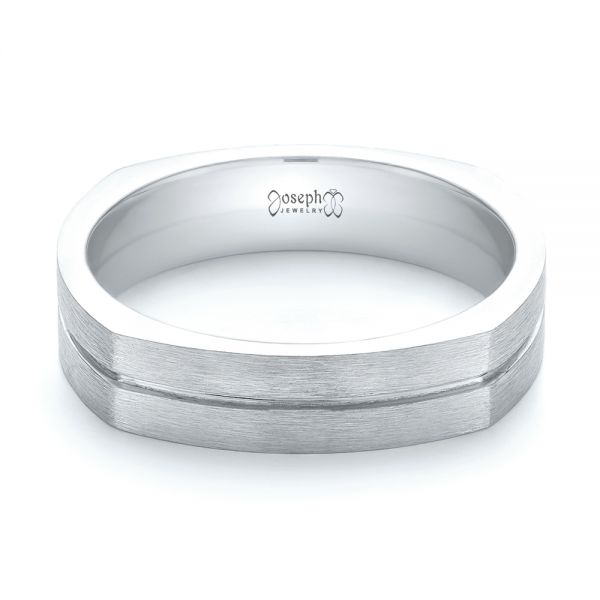 Platinum And 14K Gold Platinum And 14K Gold Custom Two-tone Men's Wedding Band - Flat View - 103842
