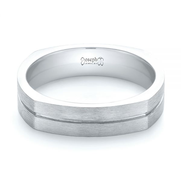  Platinum And Platinum Platinum And Platinum Custom Two-tone Men's Wedding Band - Flat View -  103842