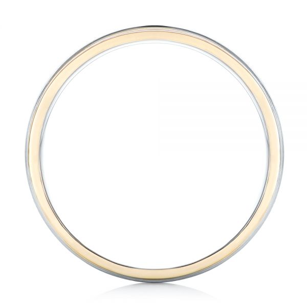  Platinum And 14K Gold Platinum And 14K Gold Custom Two-tone Men's Wedding Band - Front View -  102999