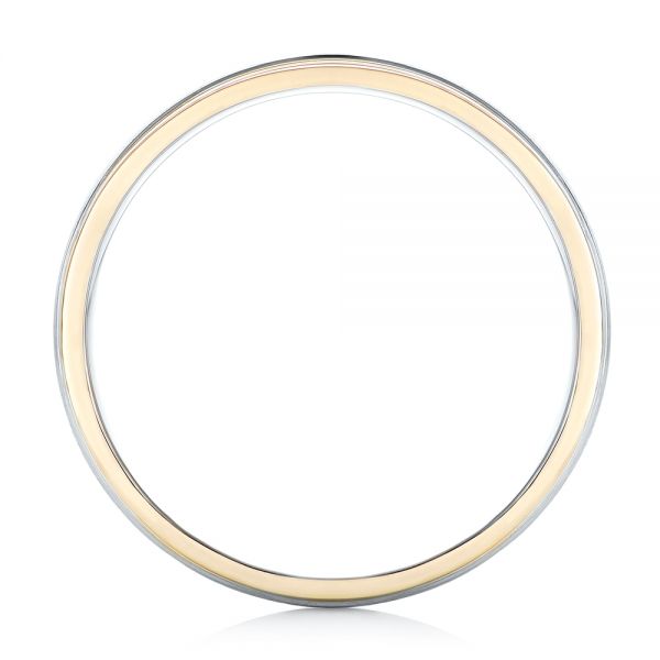 Platinum And 18K Gold Custom Two-tone Men's Wedding Band - Front View - 102999