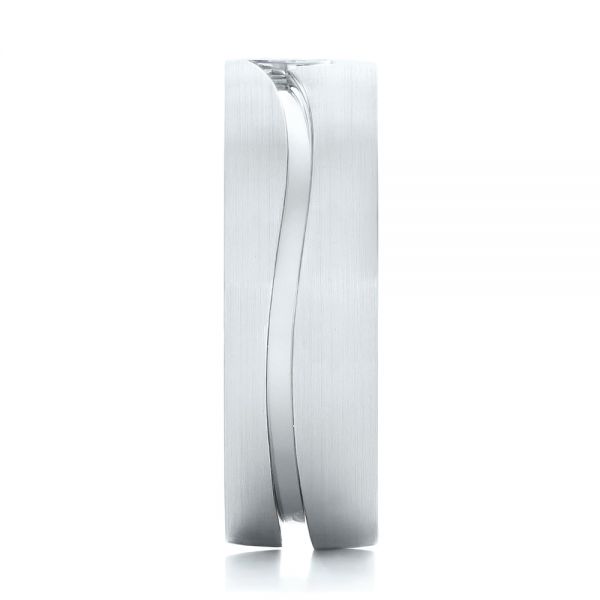 Platinum And 14k White Gold Platinum And 14k White Gold Custom Two-tone Men's Wedding Band - Side View - 102417