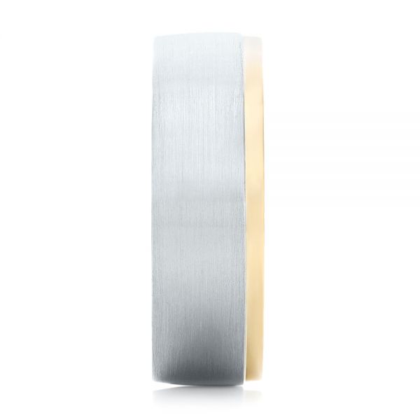Platinum And 18K Gold Custom Two-tone Men's Wedding Band - Side View - 102999
