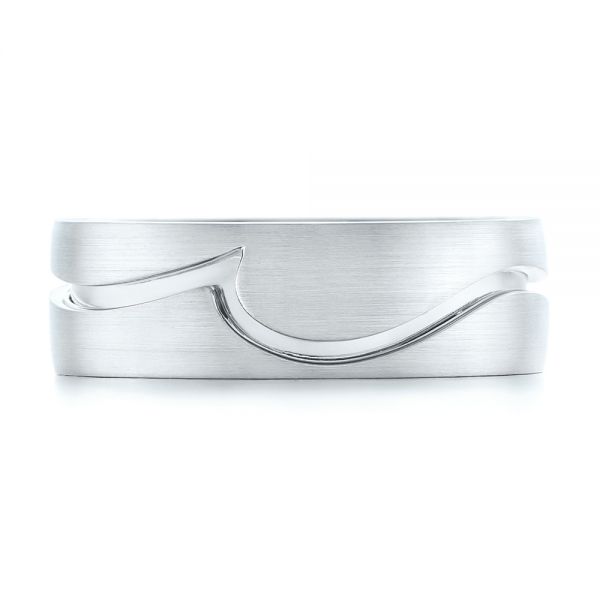  Platinum And Platinum Platinum And Platinum Custom Two-tone Men's Wedding Band - Top View -  102417