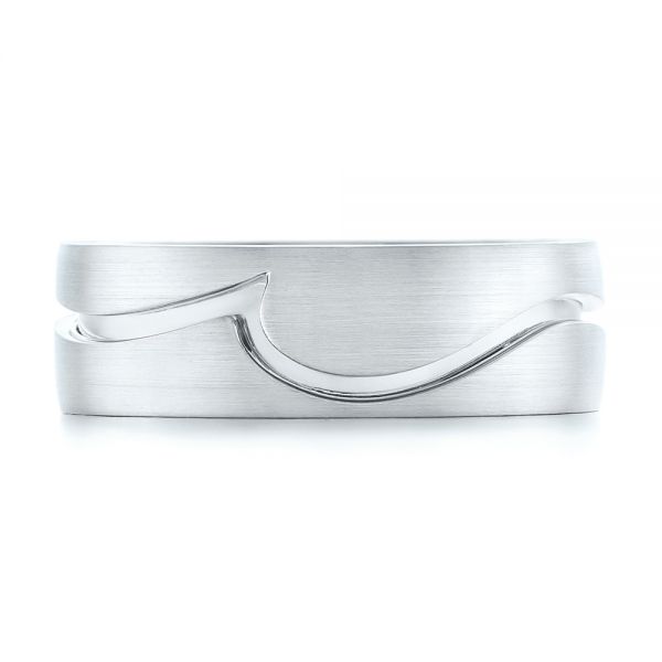 Platinum And 14k White Gold Platinum And 14k White Gold Custom Two-tone Men's Wedding Band - Top View - 102417
