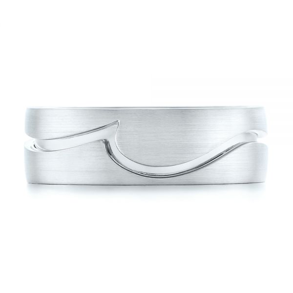  Platinum And 14k White Gold Platinum And 14k White Gold Custom Two-tone Men's Wedding Band - Top View -  102417