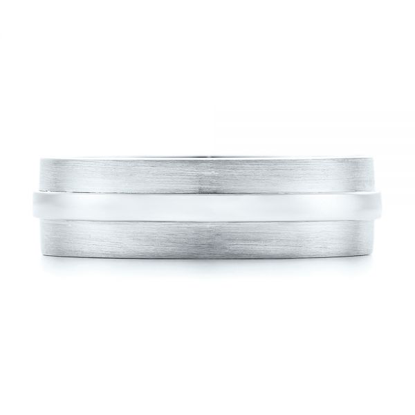  Platinum And 14K Gold Platinum And 14K Gold Custom Two-tone Men's Wedding Band - Top View -  102970